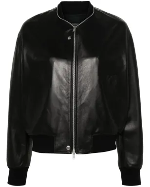 Jil Sander レザー ボンバー ジャケット - ブラック - サムネイル1