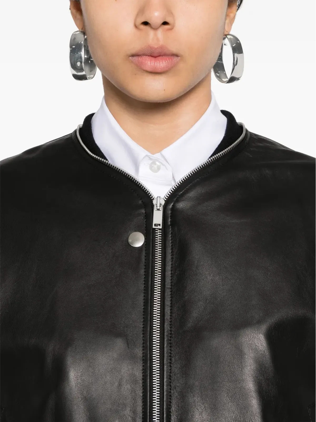 Jil Sander レザー ボンバー ジャケット - ブラック - 画像5