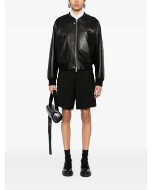 Jil Sander レザー ボンバー ジャケット - ブラック - サムネイル2