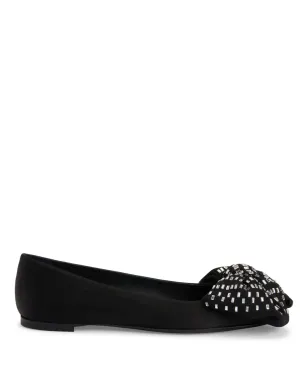 Giuseppe Zanotti アレクサンドリーヌ フラット クリスタル装飾リボン バレエシューズ - ブラック - サムネイル1