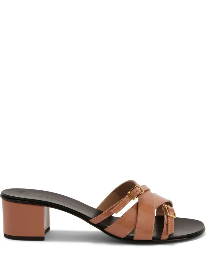 Giuseppe Zanotti Giuseppe Zanotti 40mm Alhima バックル付き レザーサンダル - ニュートラルカラーの商品画像