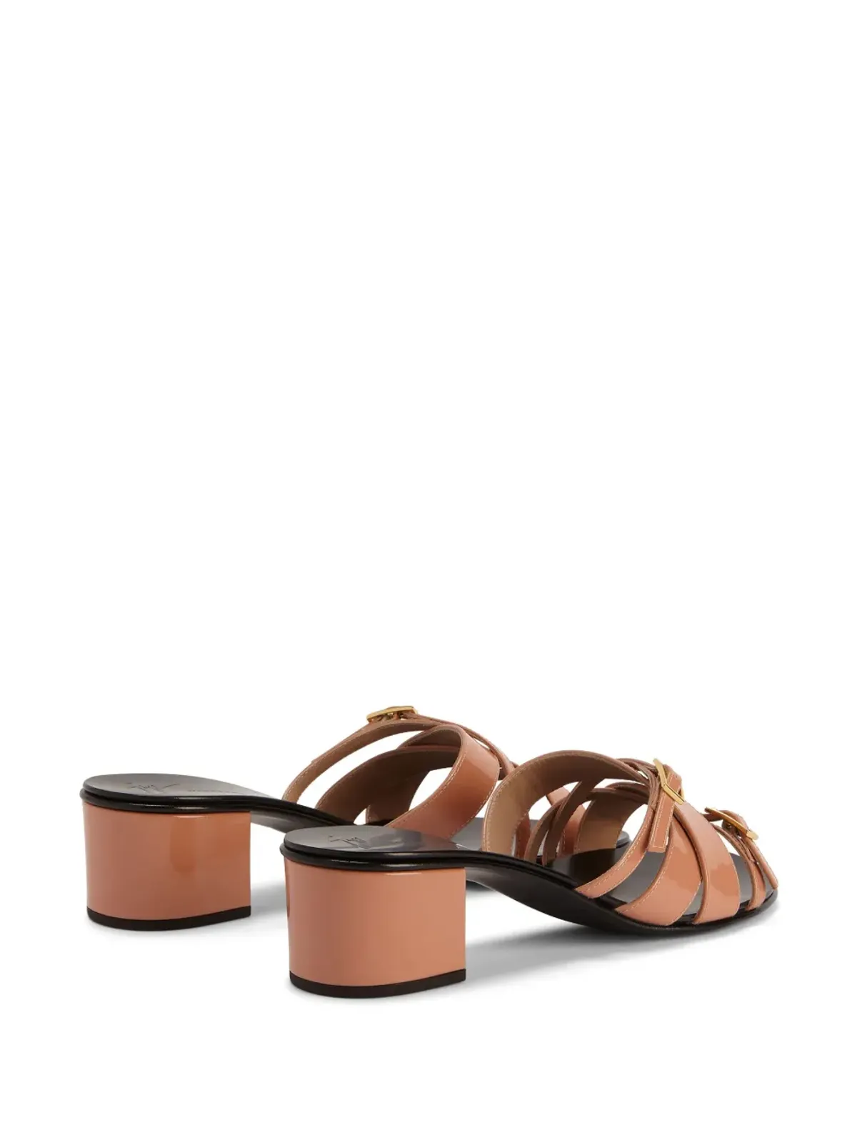 Giuseppe Zanotti 40mm Alhima バックル付き レザーサンダル - ニュートラルカラー - 画像3