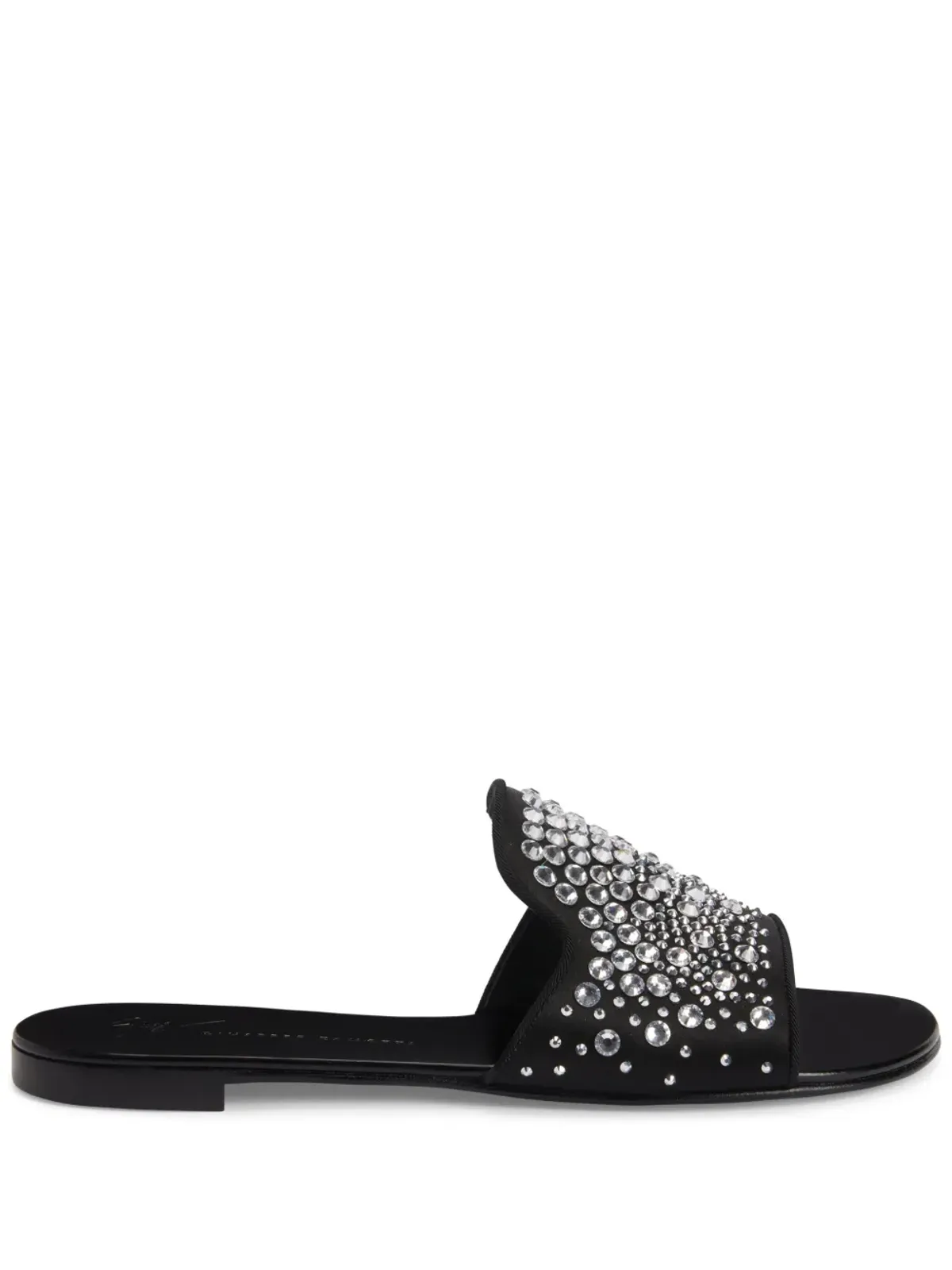 Giuseppe Zanotti Andromedha ラインストーン装飾サテンサンダル - ブラック - 画像1