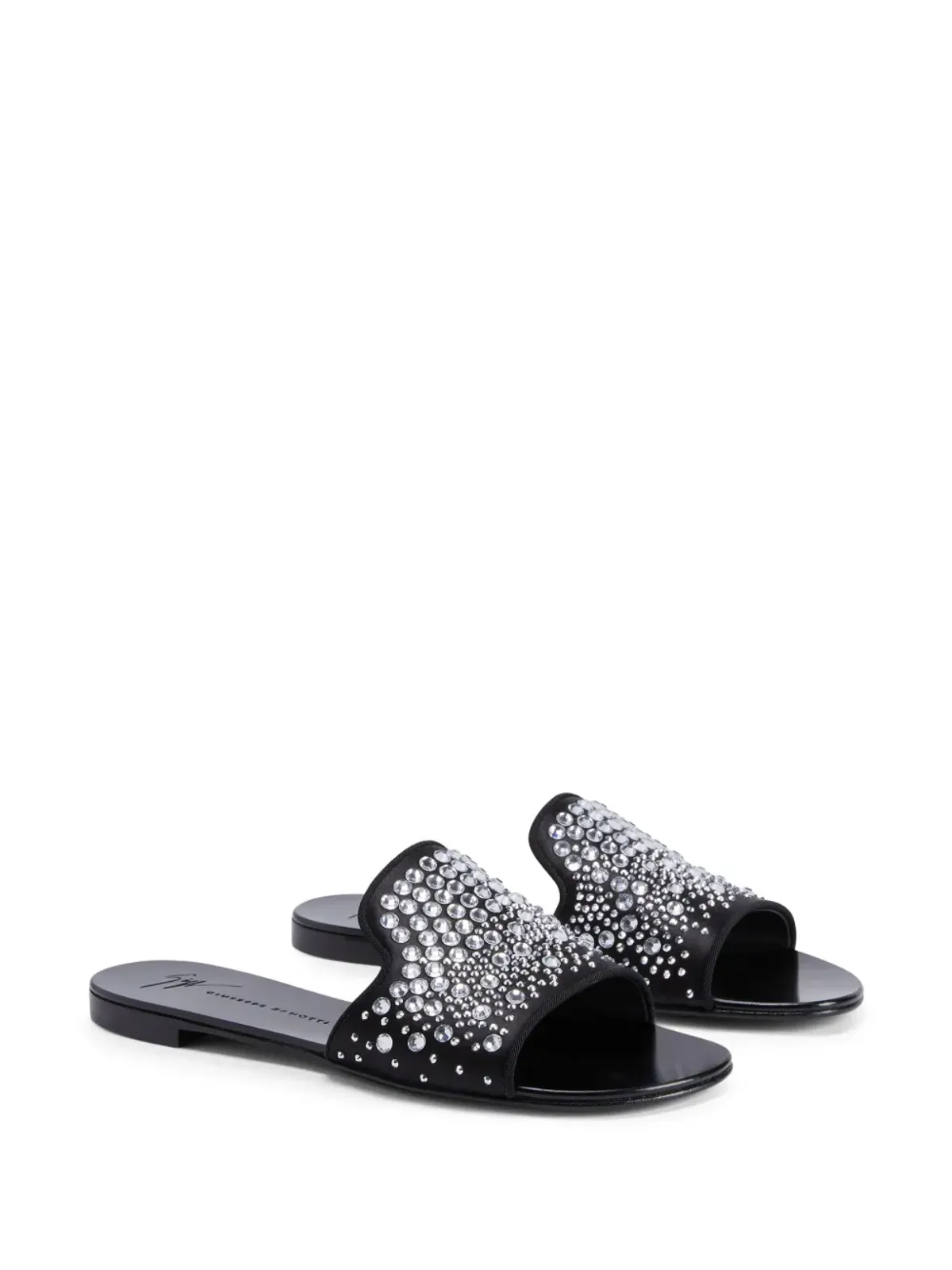 Giuseppe Zanotti Andromedha ラインストーン装飾サテンサンダル - ブラック - 画像2