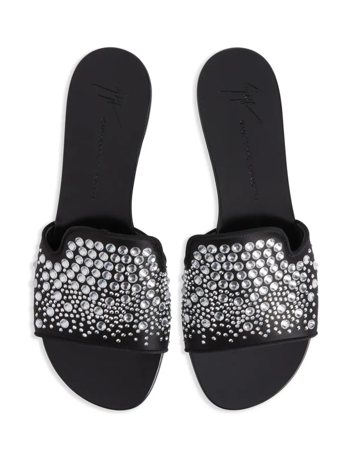 Giuseppe Zanotti Andromedha ラインストーン装飾サテンサンダル - ブラック - 画像4