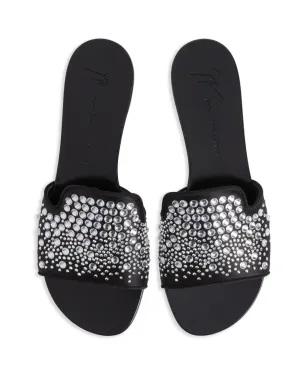 Giuseppe Zanotti Andromedha ラインストーン装飾サテンサンダル - ブラック - サムネイル4