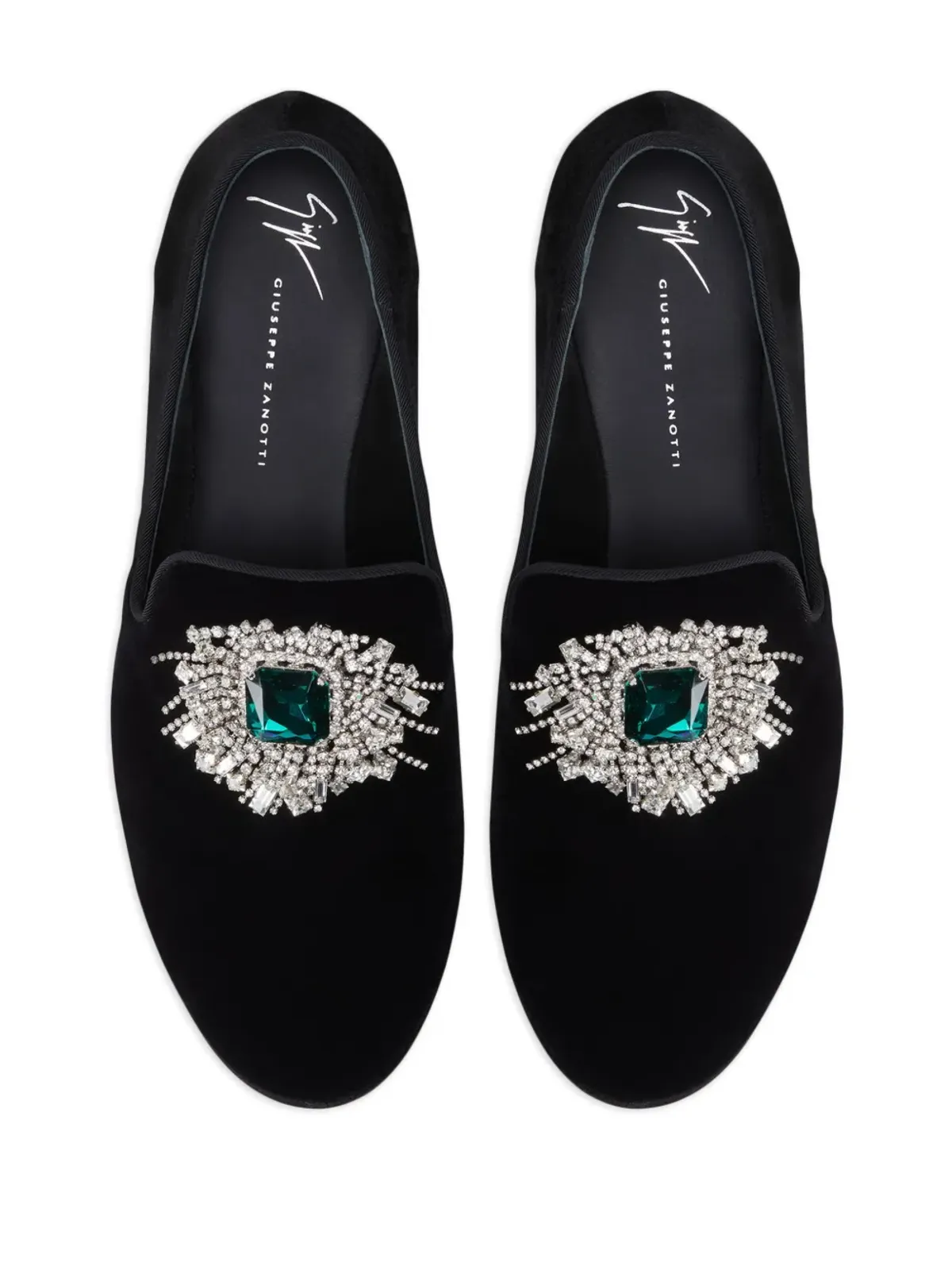 Giuseppe Zanotti エウフェミーエ ベルベット ローファー - ブラック - 画像4