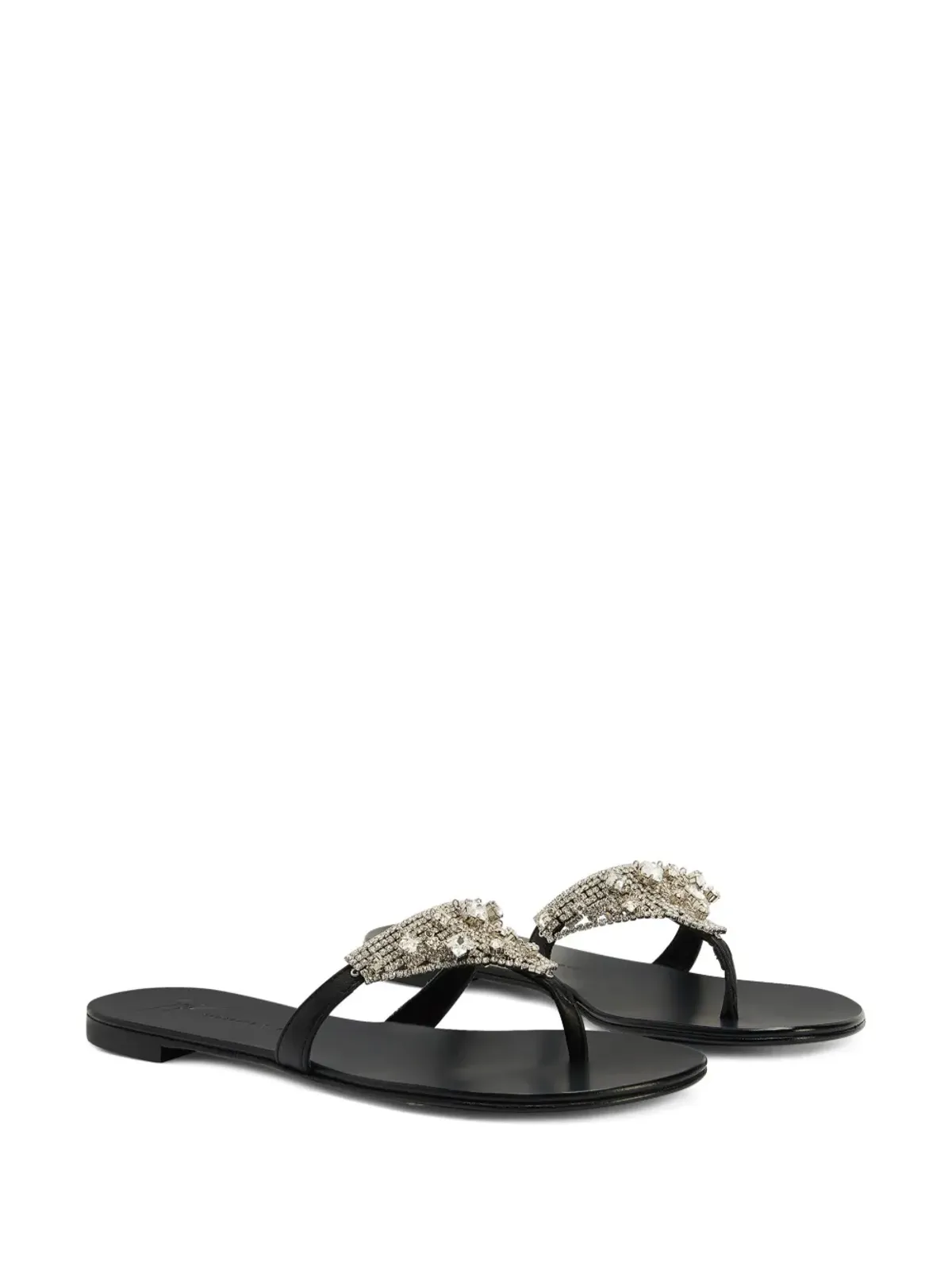 Giuseppe Zanotti Clarett クリスタル装飾フラットサンダル - 画像2