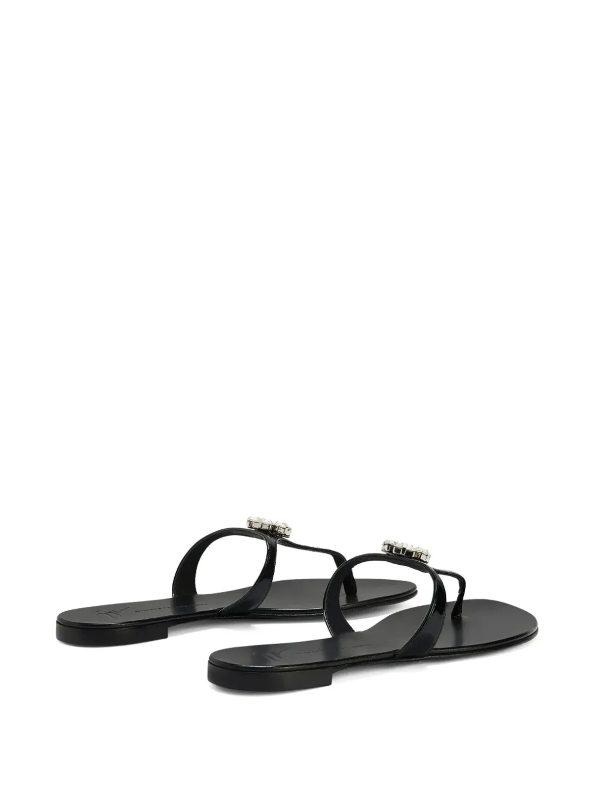 Giuseppe Zanotti Brionne クリスタル付きレザーサンダル - ブラック - 画像3