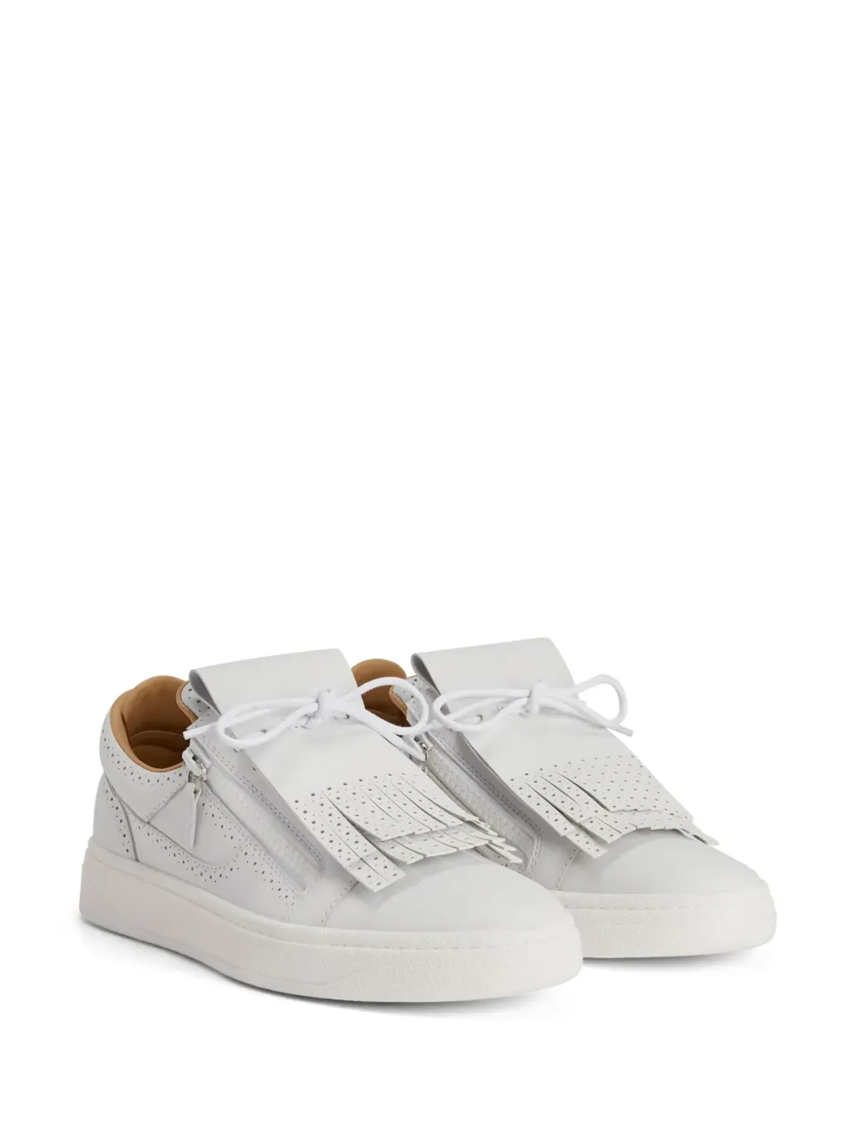 Giuseppe Zanotti GZ94 キルティー ロー・トップ レザートレーナー - ホワイト - 画像2