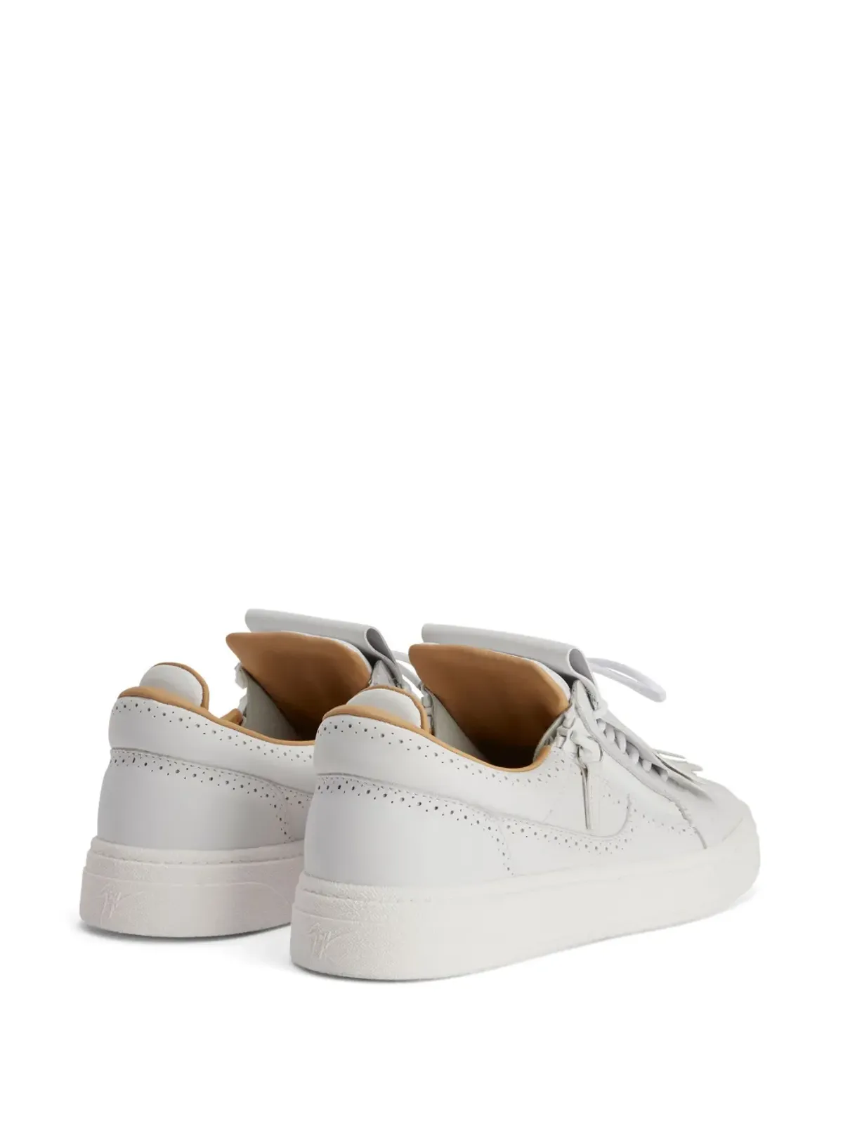 Giuseppe Zanotti GZ94 キルティー ロー・トップ レザートレーナー - ホワイト - 画像3