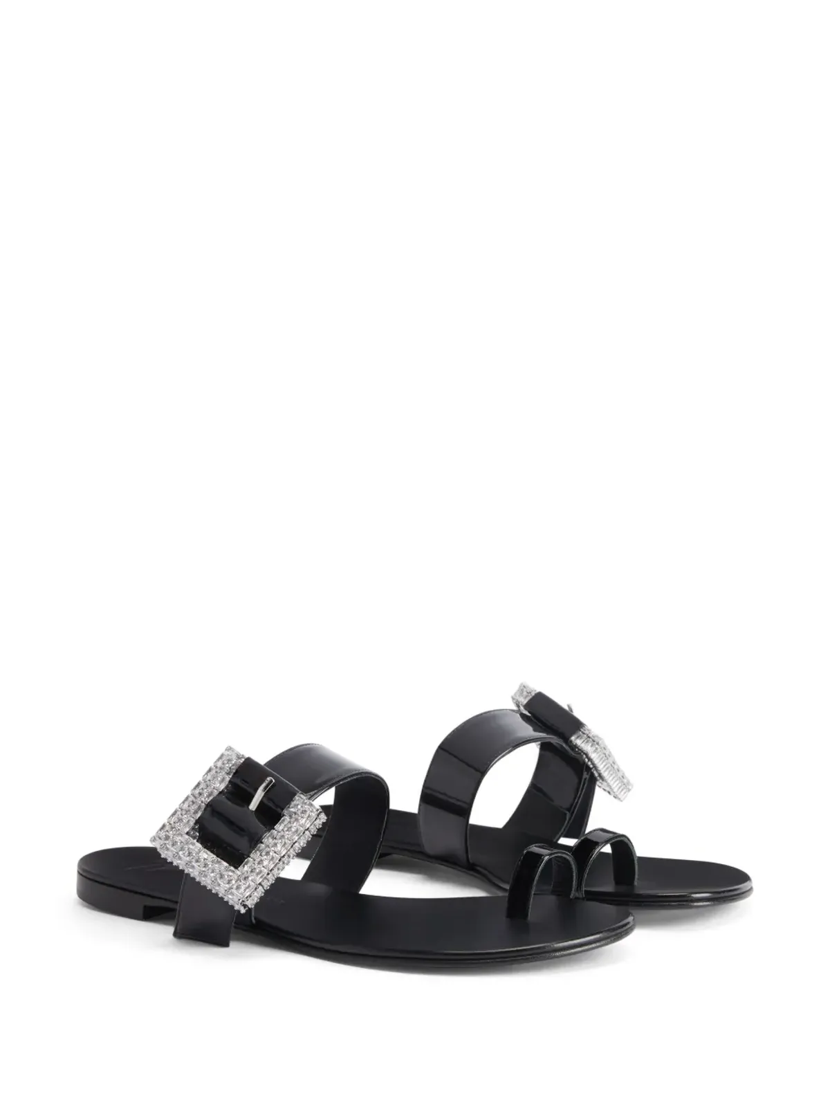 Giuseppe Zanotti Miss Buckle クリスタル装飾パテントサンダル - 画像2