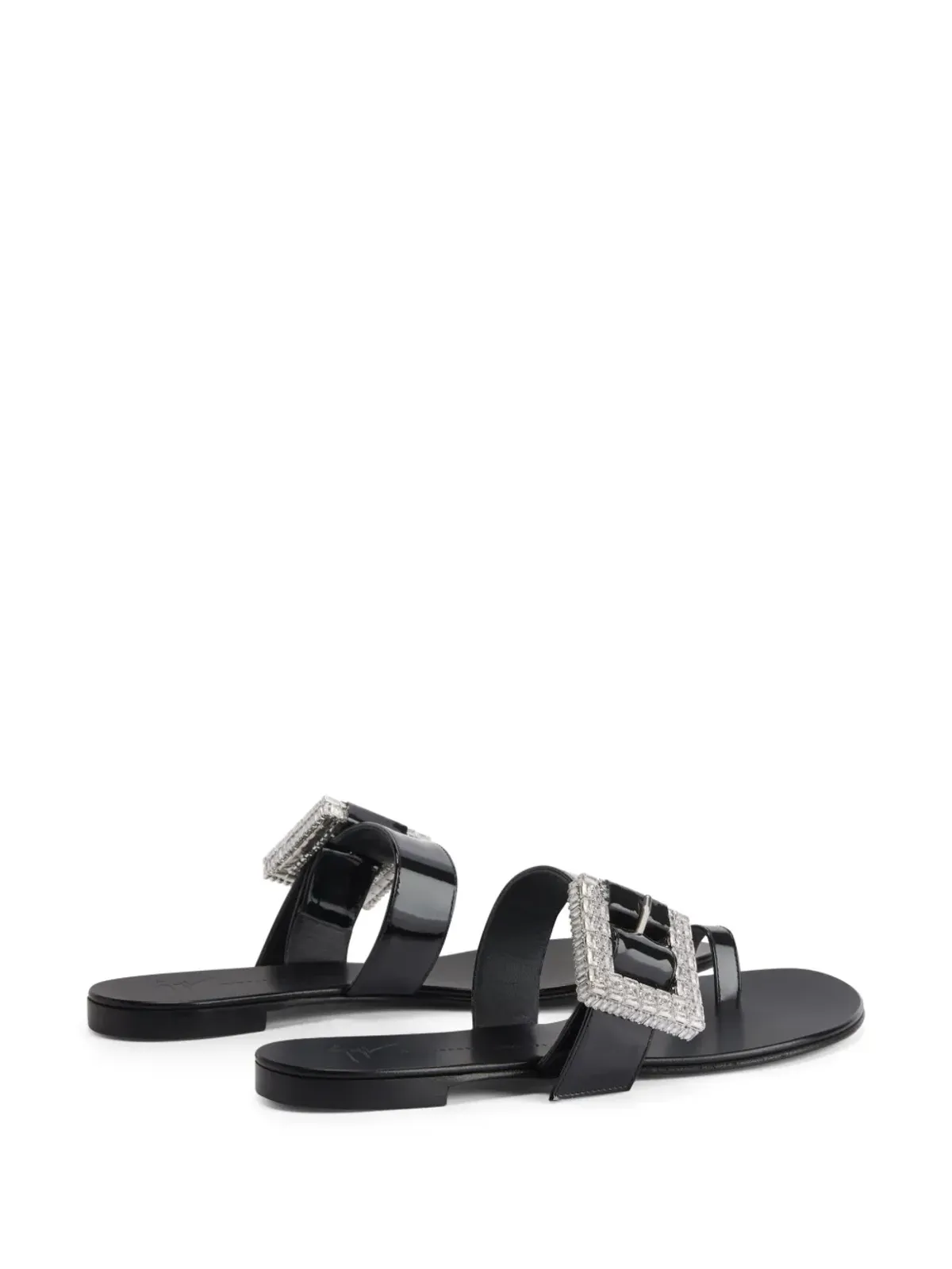 Giuseppe Zanotti Miss Buckle クリスタル装飾パテントサンダル - 画像3