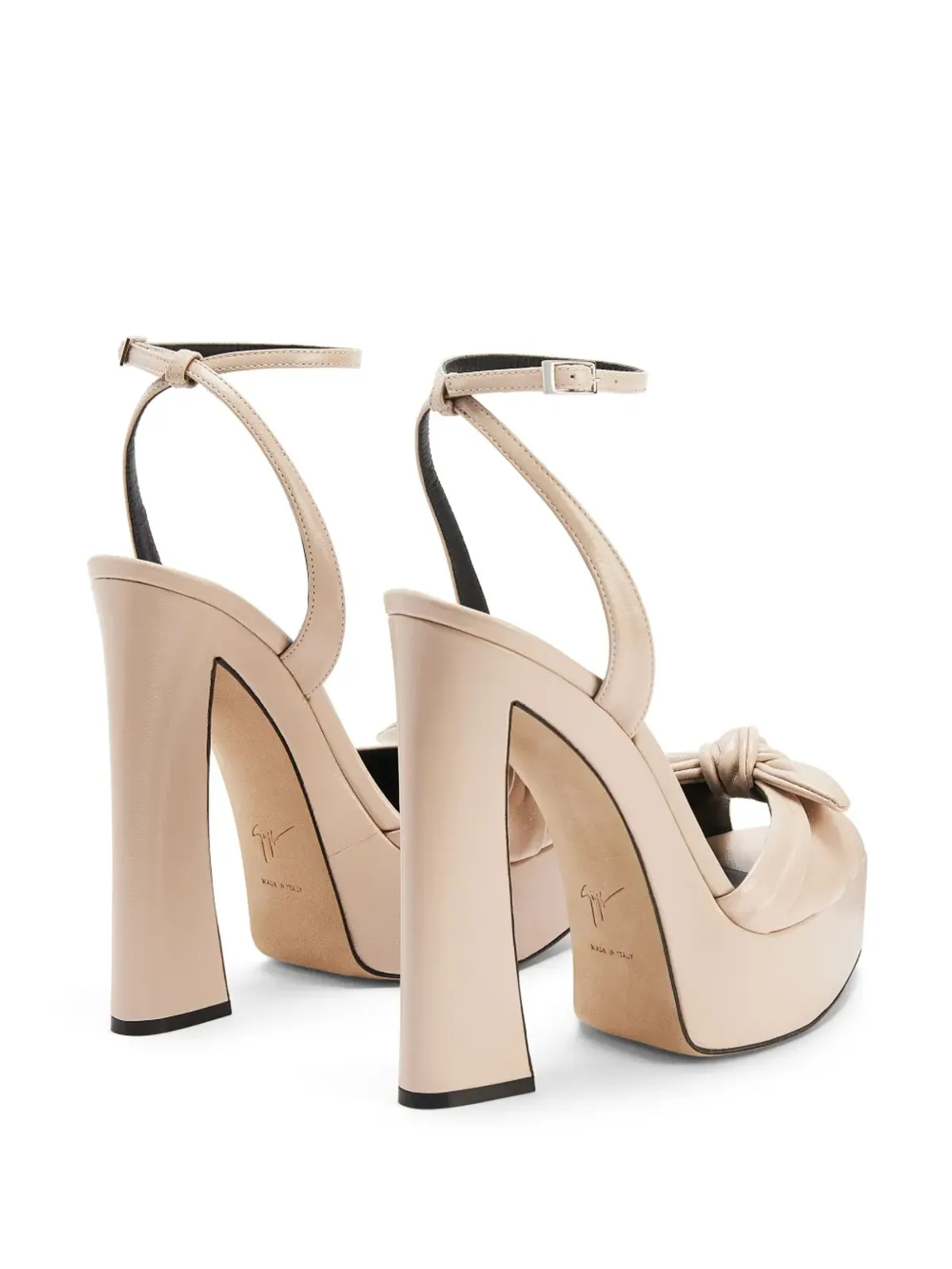 Giuseppe Zanotti Gabriiela レザー プラットフォームサンダル - ニュートラルカラー - 画像3