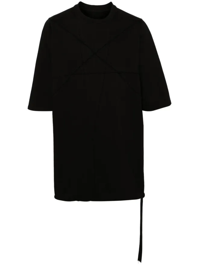 Rick Owens DRKSHDW Rick Owens DRKSHDW パネルドコットンTシャツ - ブラックの商品画像