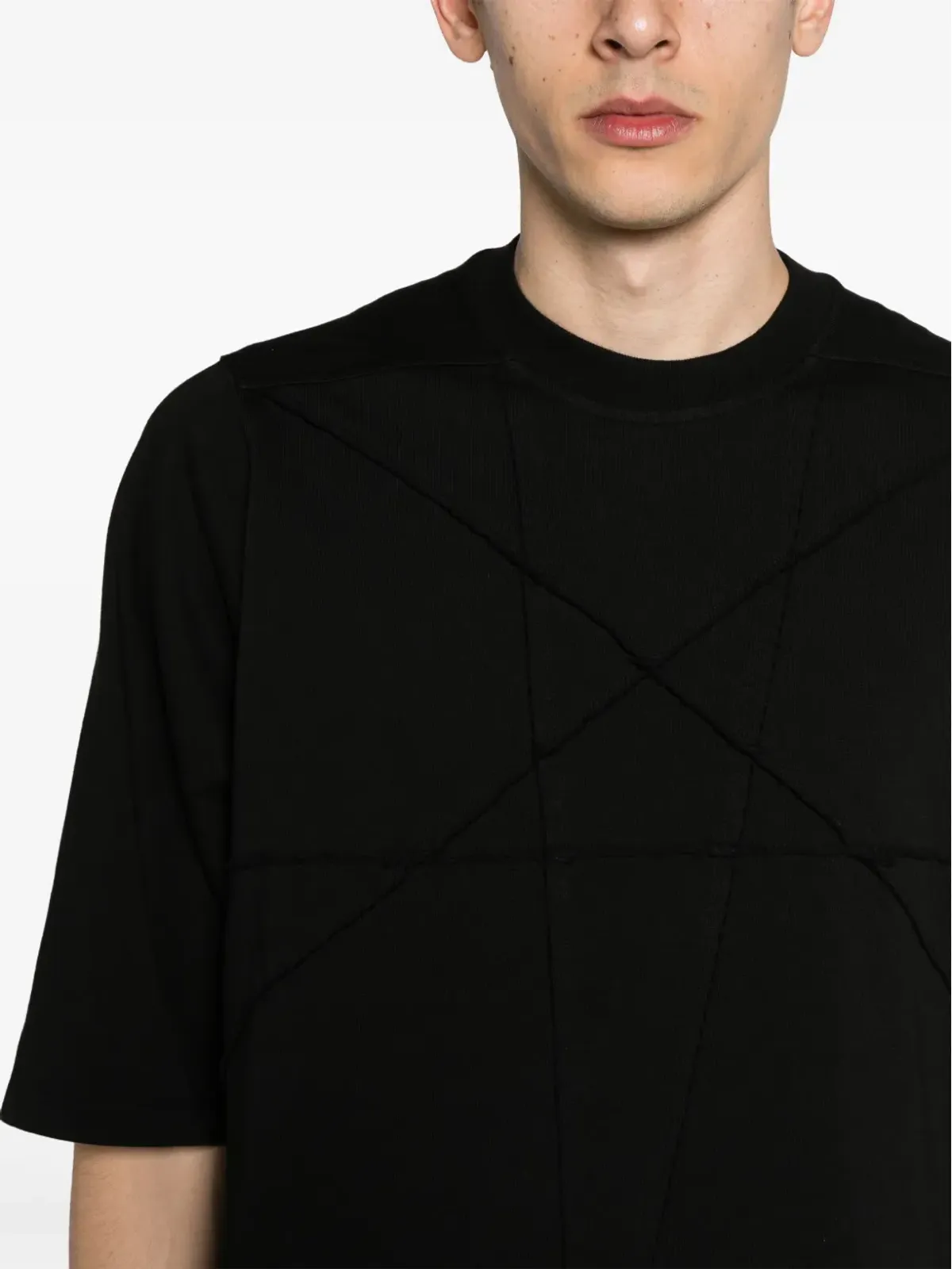 Rick Owens DRKSHDW パネルドコットンTシャツ - ブラック - 画像5