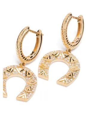 Harwell Godfrey 18K イエローゴールド ホースシュー ダイヤモンド ドロップ ピアス - サムネイル1