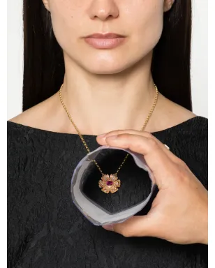 Harwell Godfrey 18kt yellow gold Petunia multi-stone necklace - サムネイル2