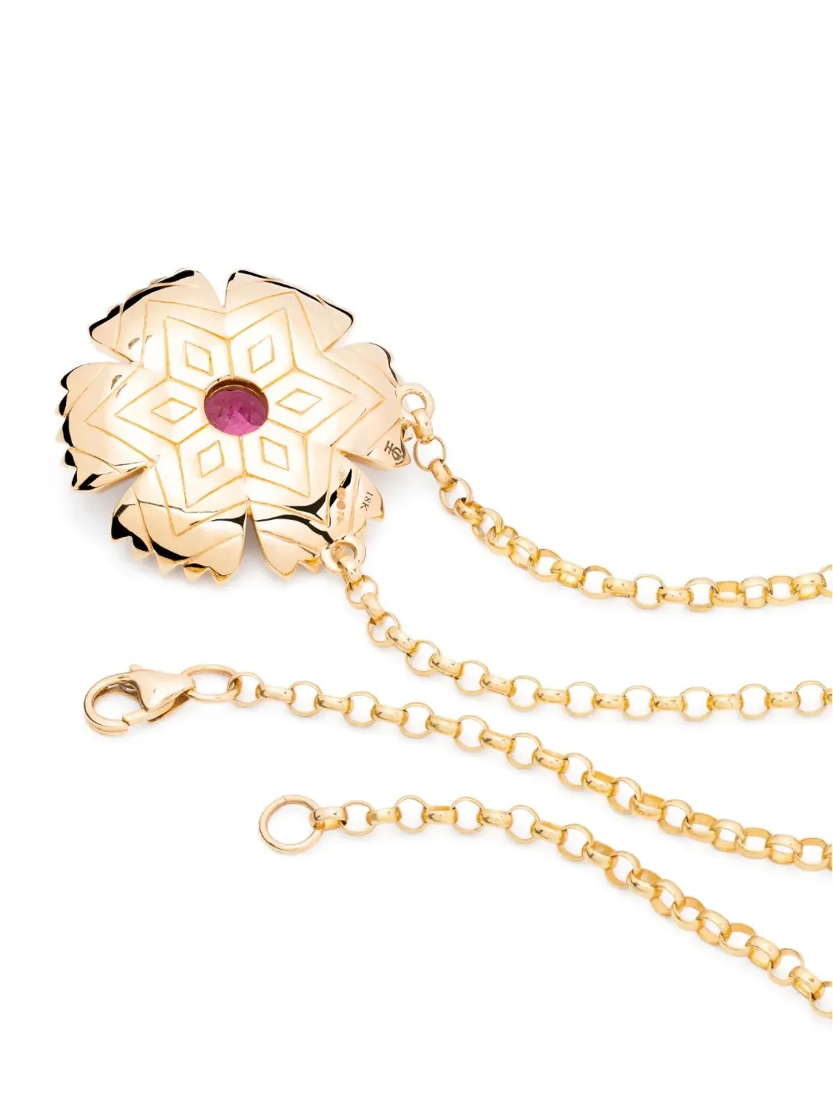 Harwell Godfrey 18kt yellow gold Petunia multi-stone necklace - 画像3