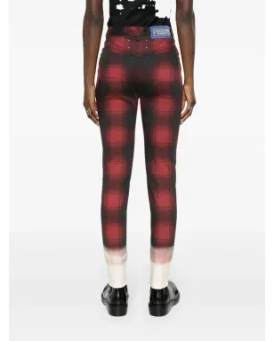 Maison Margiela タータンチェック柄 テーパードパンツ - グレー - サムネイル4