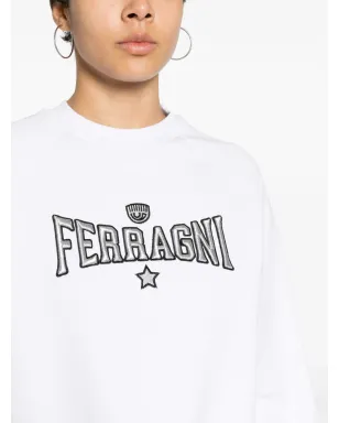 Chiara Ferragni 刺繍ロゴ コットン スウェット ホワイト - サムネイル5