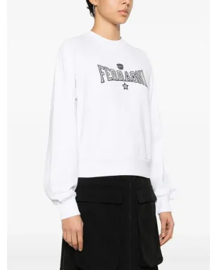 Chiara Ferragni 刺繍ロゴ コットン スウェット ホワイト - サムネイル3