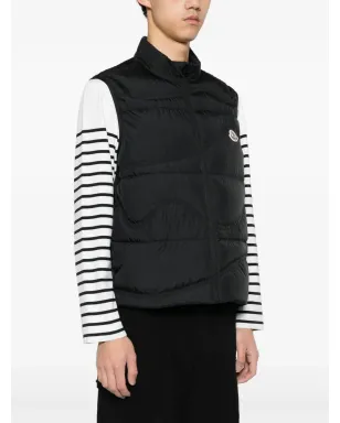 Moncler ロゴパッチ付きパデッドジレ ブラック - サムネイル3