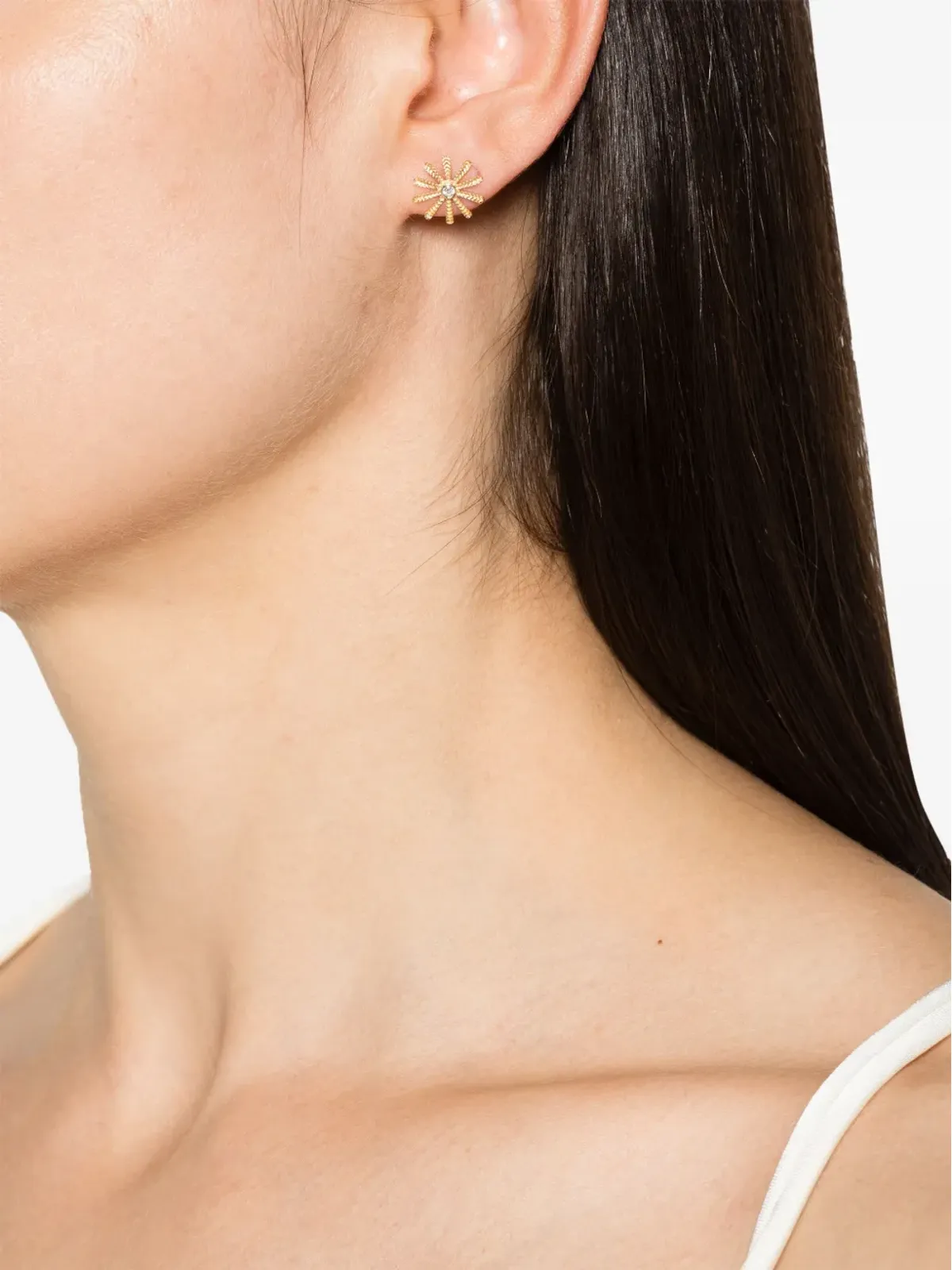 Harwell Godfrey 18kt イエローゴールド ミニひまわり ダイヤモンド ピアス（スタッド） - 画像2