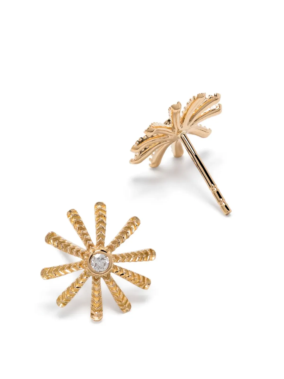 Harwell Godfrey 18kt イエローゴールド ミニひまわり ダイヤモンド ピアス（スタッド） - 画像3