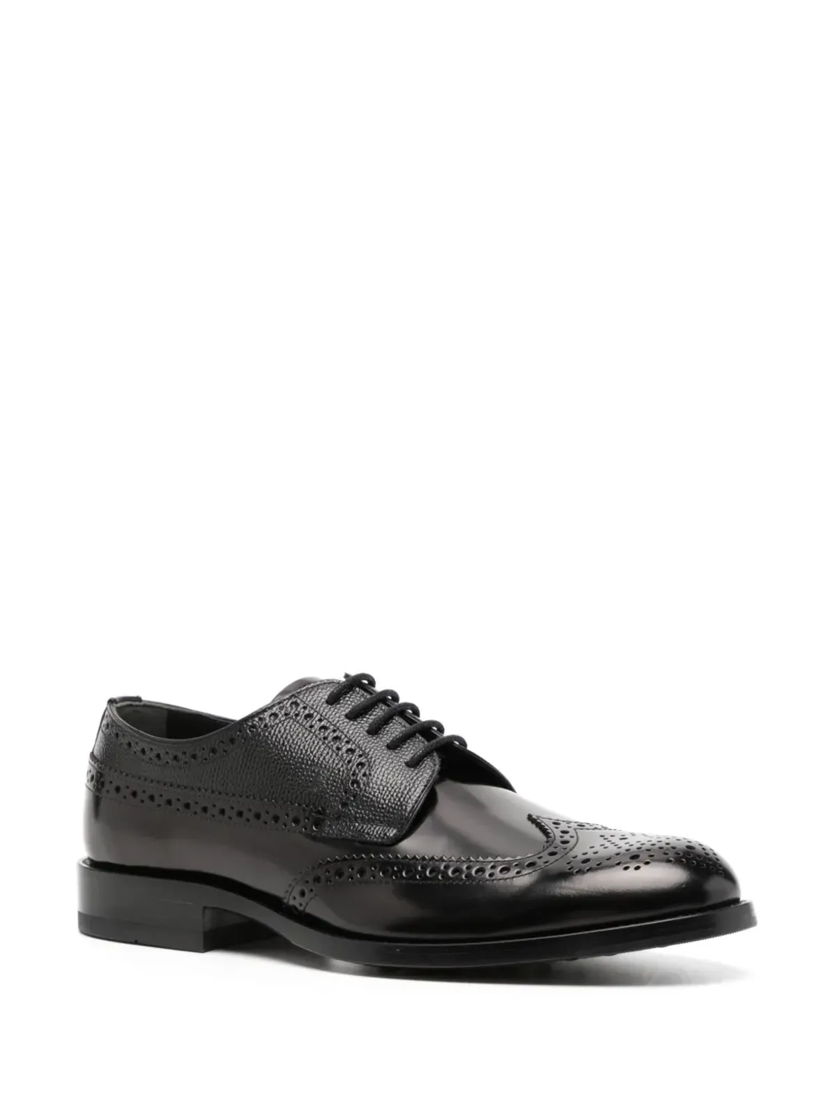 Tod's レースアップ レザー ブロッグス ブラック - 画像2
