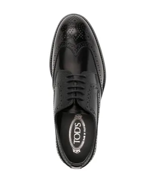 Tod's レースアップ レザー ブロッグス ブラック - サムネイル4