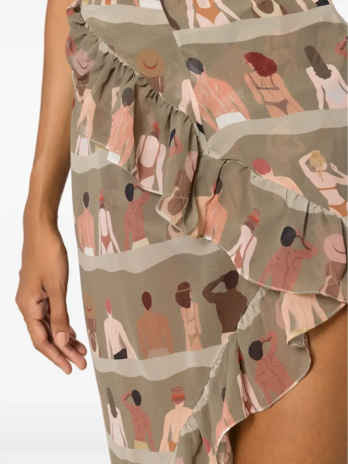 Amir Slama グラフィックプリント アシンメトリック シルクスカート - 画像5