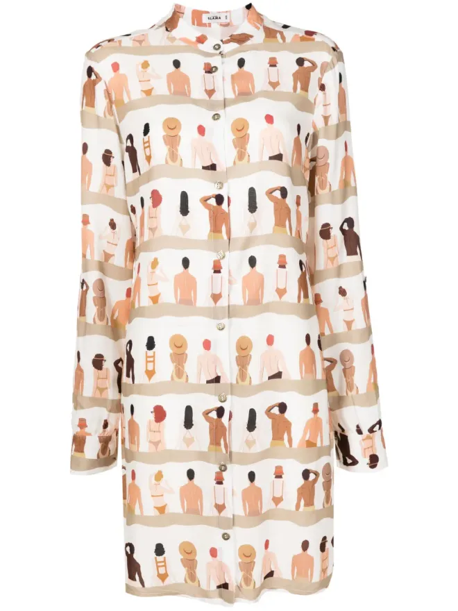Amir Slama Amir Slama グラフィックプリント シャツドレスの商品画像