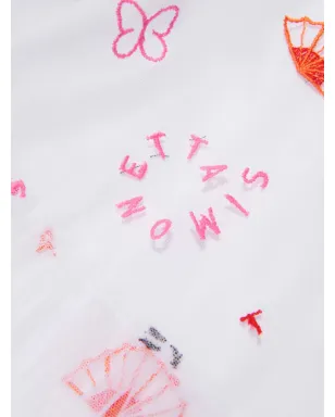 Simonetta フリルスカート刺繍ドレス - サムネイル3
