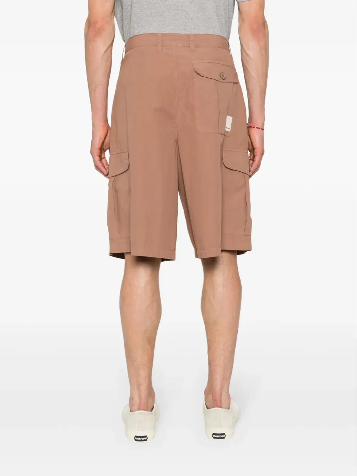 Emporio Armani プリーツディテール コットン カーゴショーツ - ブラウン - 画像4