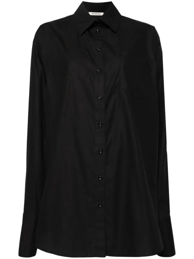 Peter Do Peter Do サイドストライプ コットンシャツ ブラックの商品画像