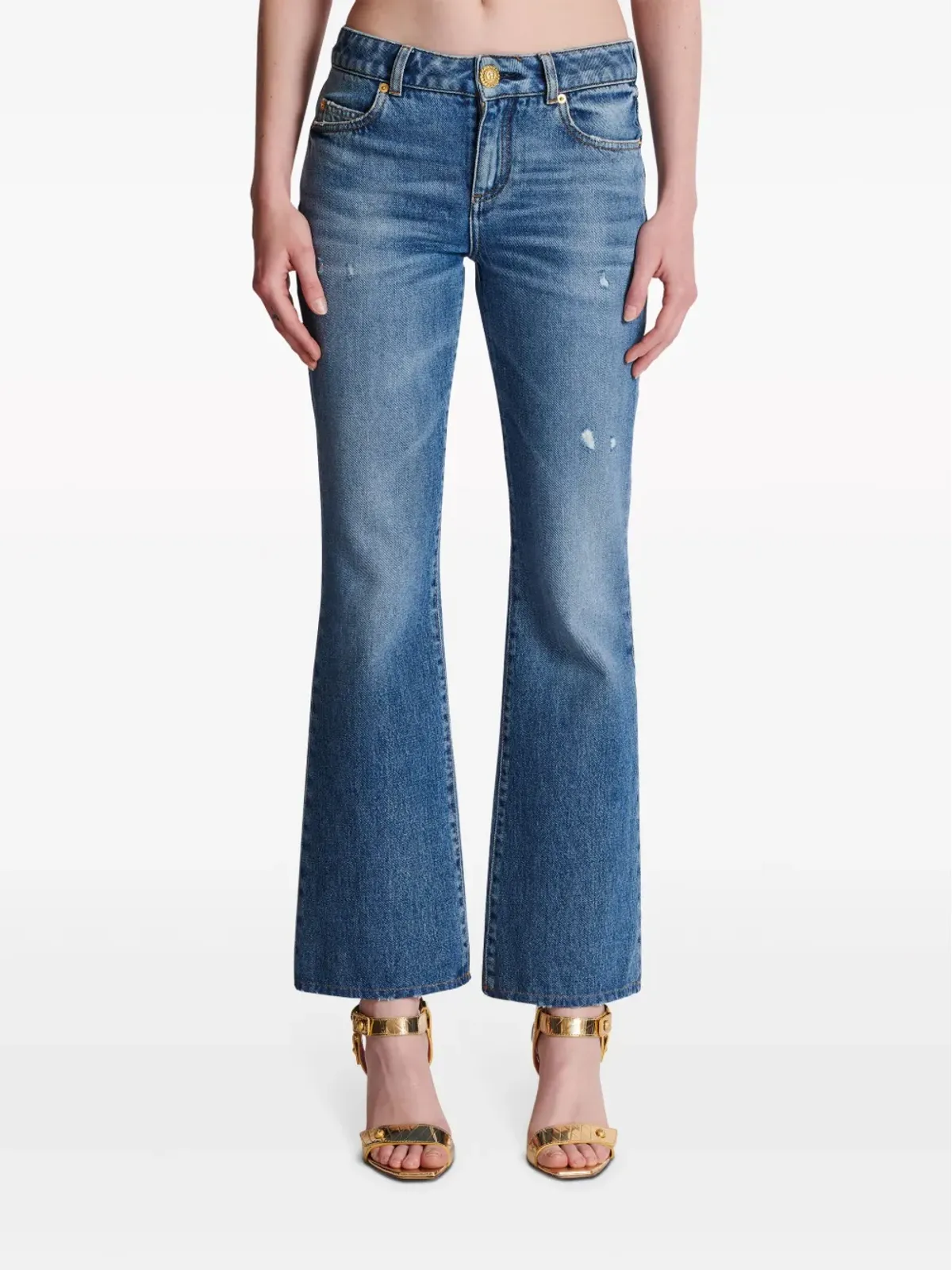 Balmain ミッドライズ・フレアジーンズ ブルー - 画像4