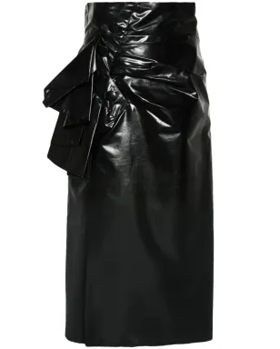 Maison Margiela コーティング加工ミディスカート - ブラック - サムネイル1