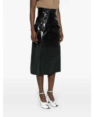 Maison Margiela コーティング加工ミディスカート - ブラック - サムネイル3