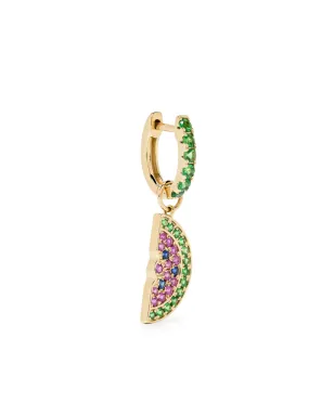 Roxanne First 14kt yellow gold ruby and emerald huggie earring - サムネイル1