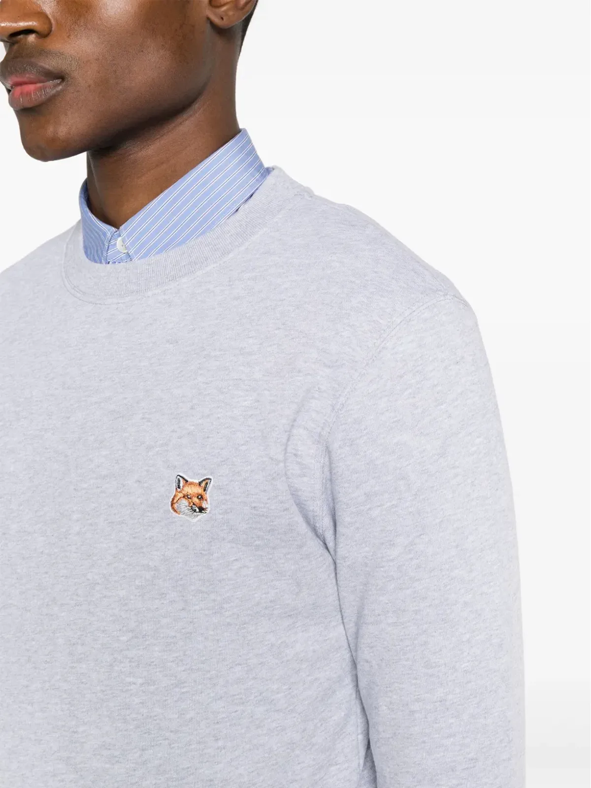Maison Kitsuné ロゴアップリケ入りジャージー スウェットシャツ - グレー - 画像5