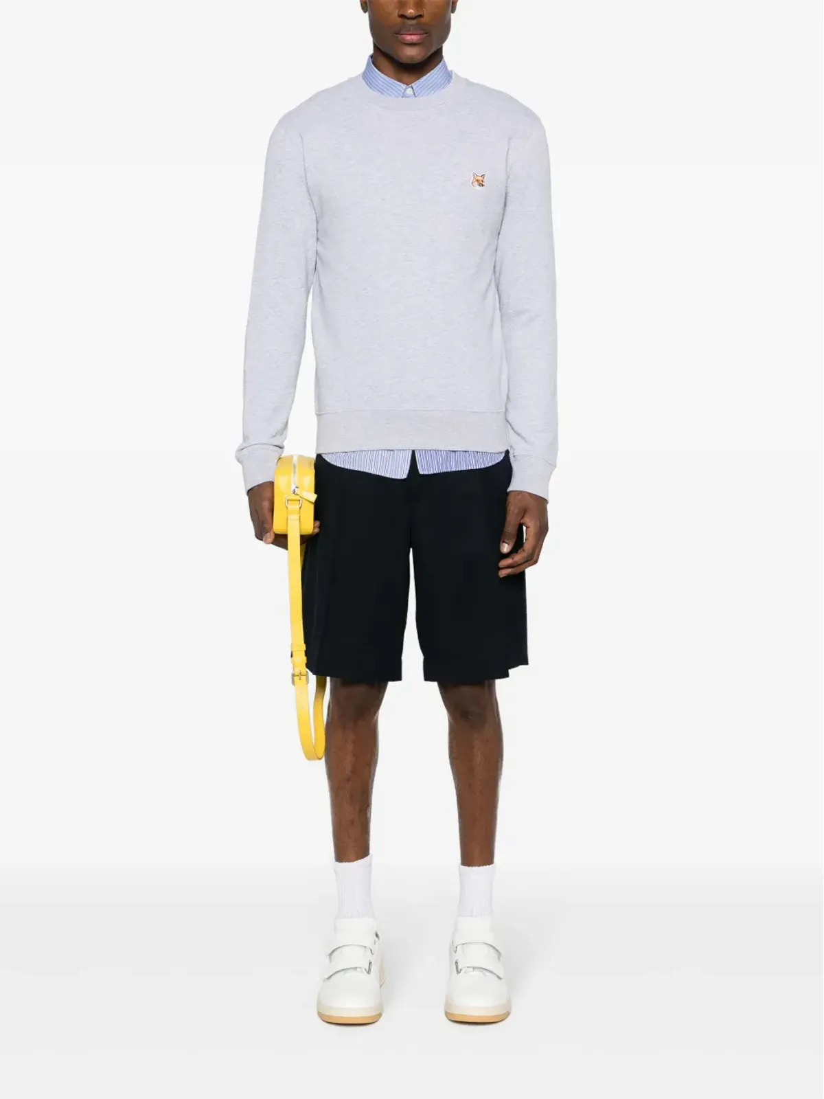 Maison Kitsuné ロゴアップリケ入りジャージー スウェットシャツ - グレー - 画像2
