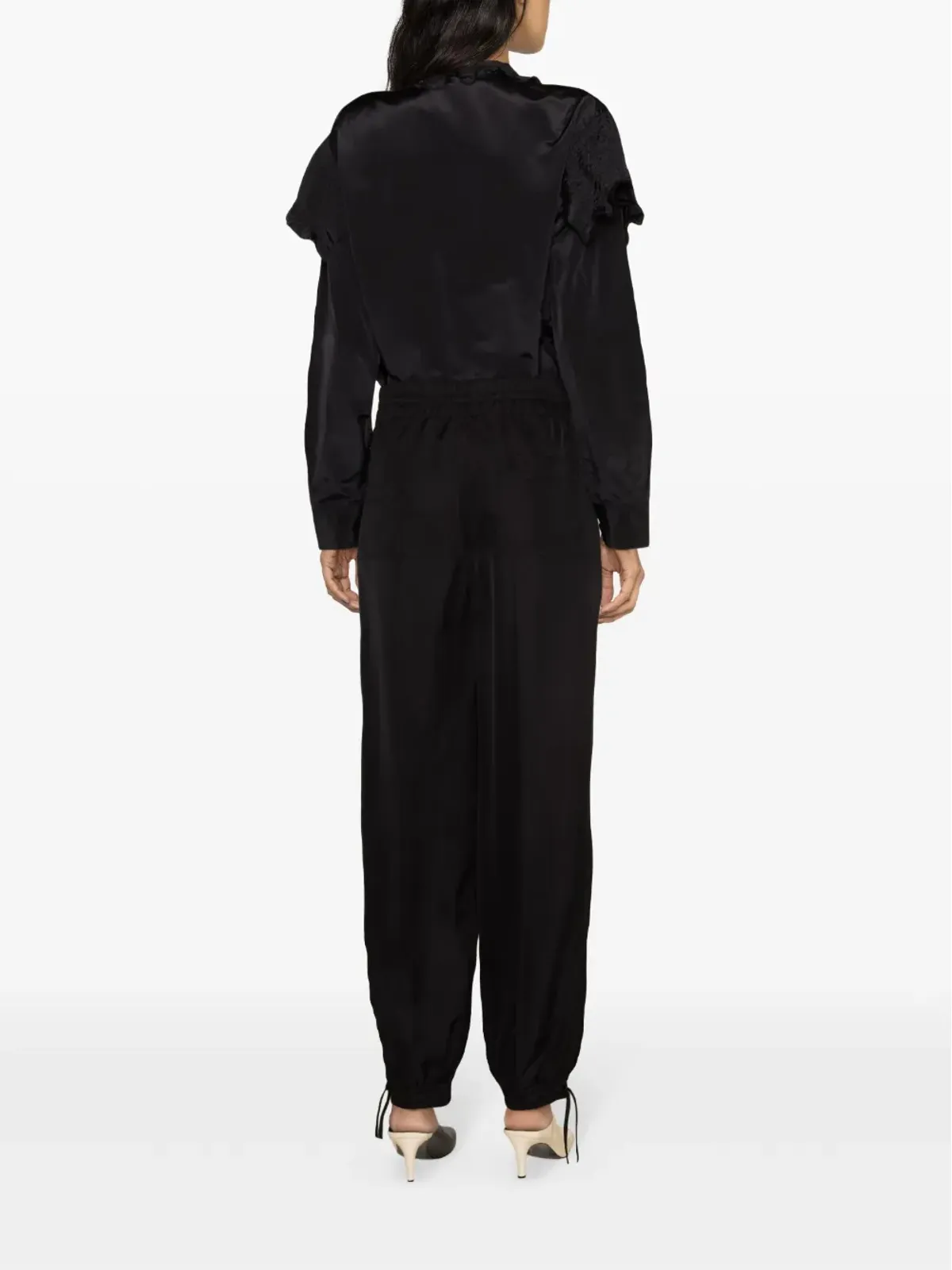Jil Sander ラッフル付きボタンアップ ブラウス - ブラック - 画像4