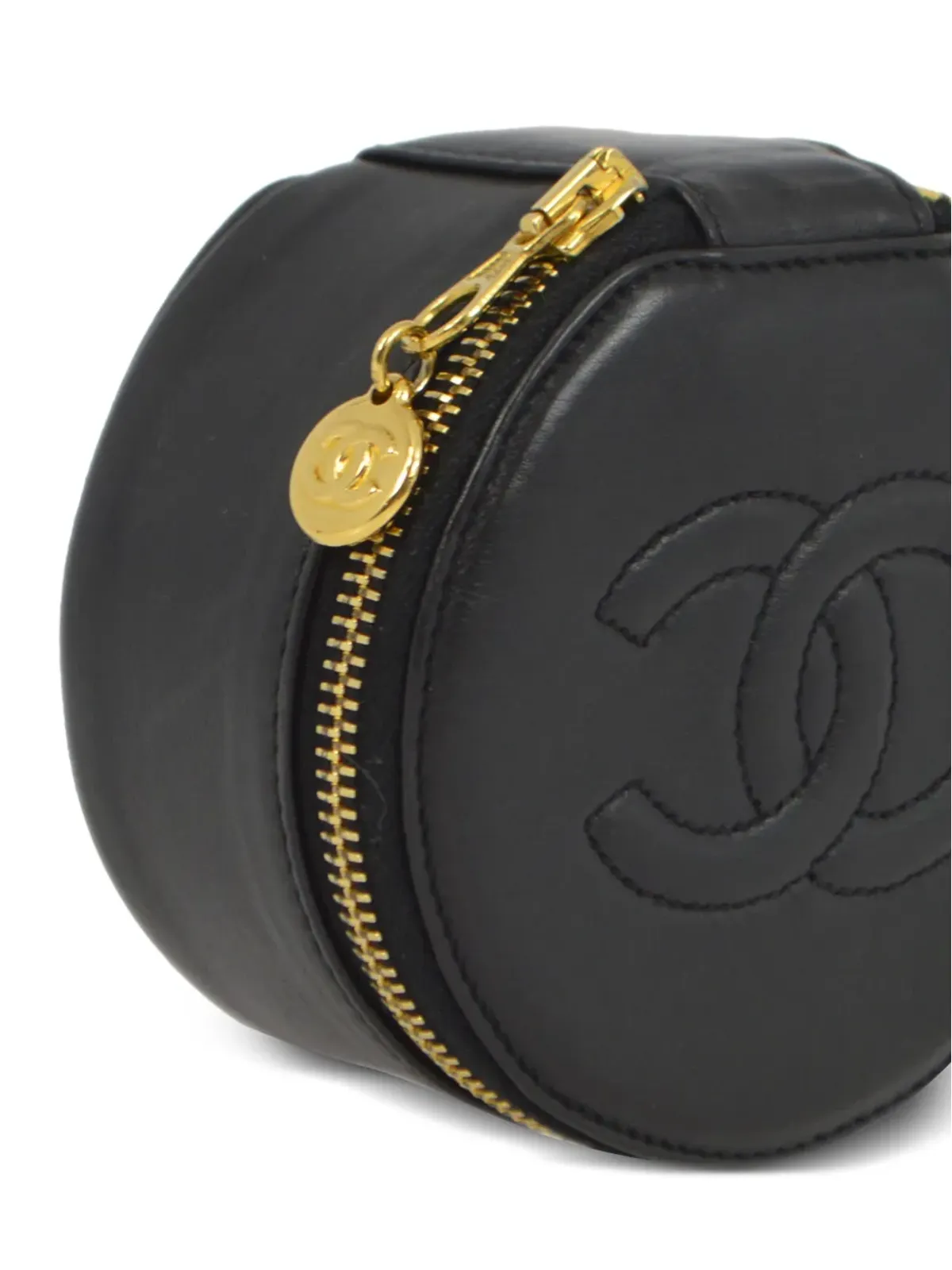 CHANEL ビンテージ 1997年頃 CCレザー ジュエリーポーチ - ブラック - 画像3