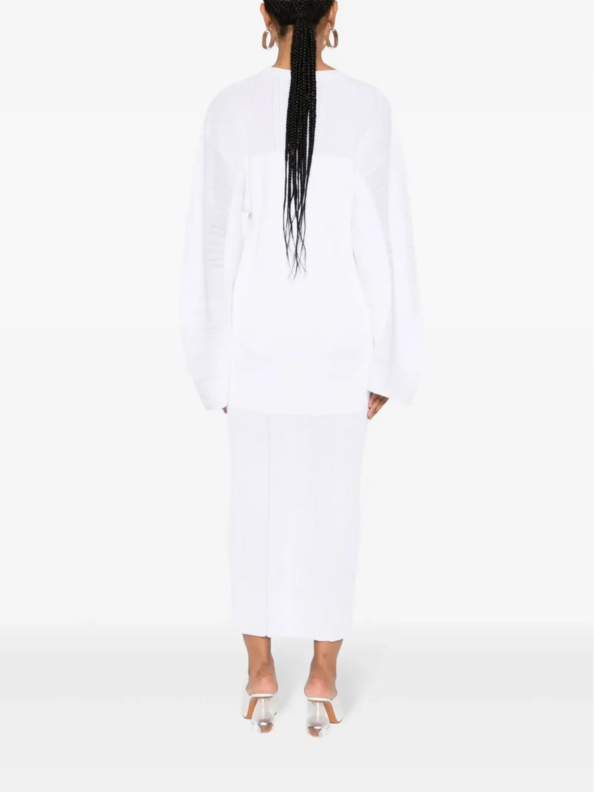 Stella McCartney プリッセ細編みニットミディドレス - ホワイト - 画像4
