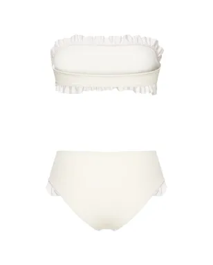 PARAMIDONNA Kylie ruffled-trim bandeau bikini - Neutrals - サムネイル2