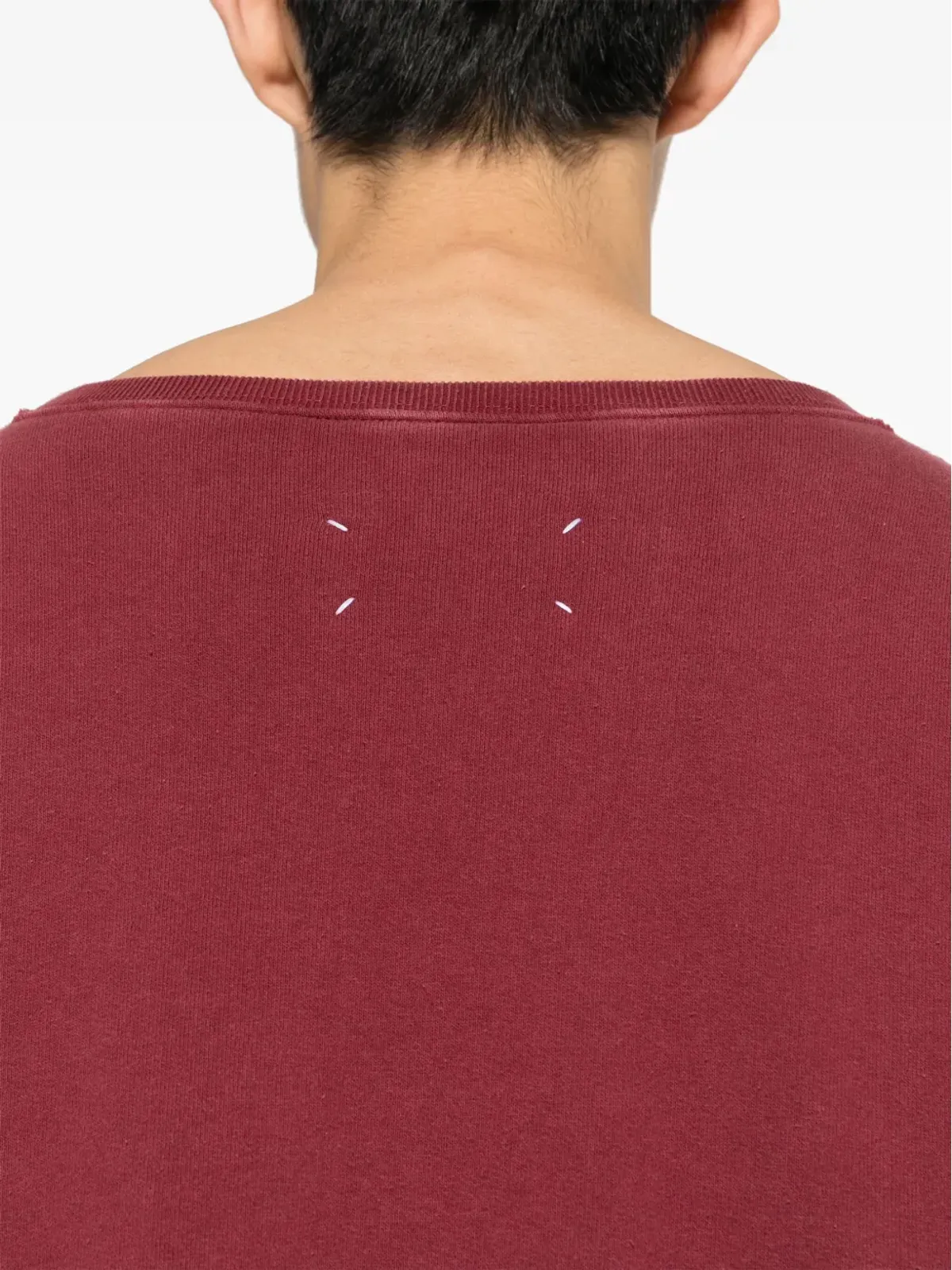 Maison Margiela ダメージ加工のレイヤードコットン スウェットシャツ - 画像5