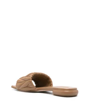 Miu Miu 10mm ロゴ入り マテラッセ スライド - Brown - サムネイル3