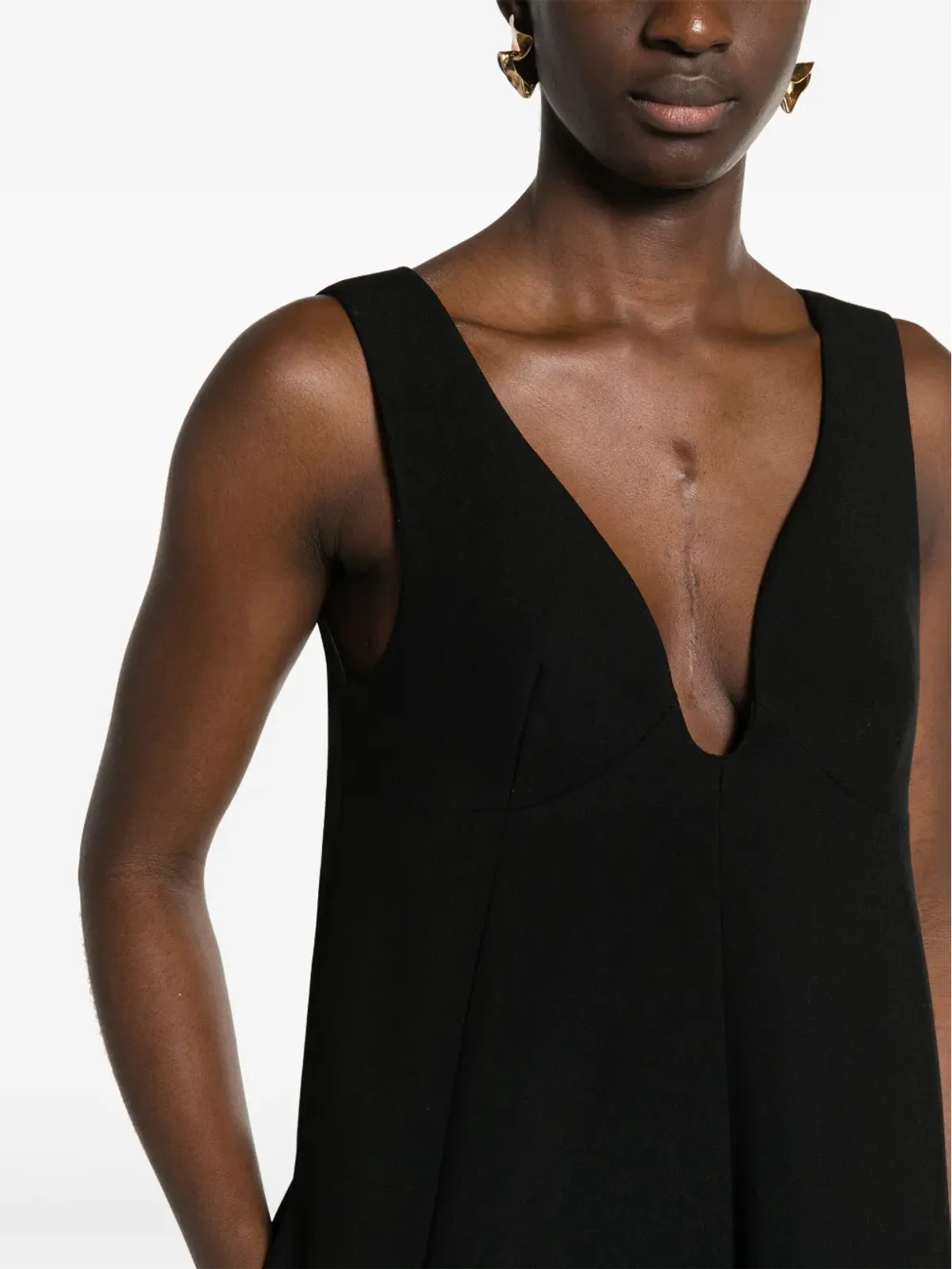 Jil Sander Uネック ウール マキシドレス - ブラック - 画像5
