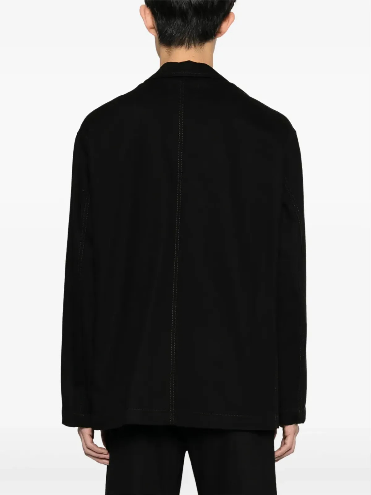 LEMAIRE シングルブレスト コットンツイル ブレザー ブラック - 画像4
